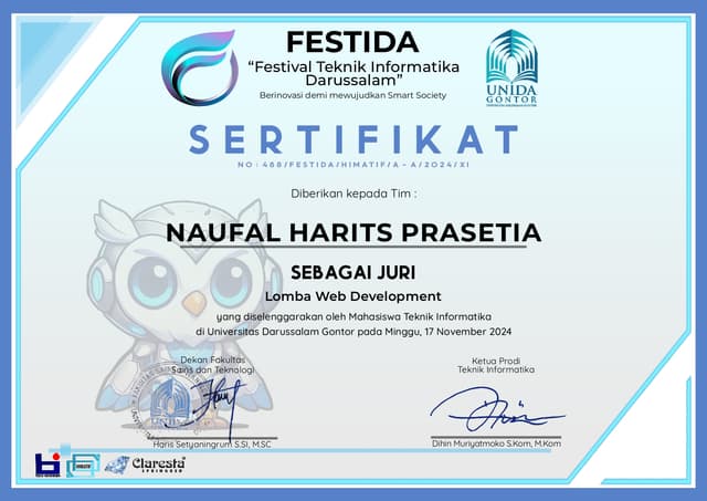 Juri Lomba Web Development FESTIDA 2024